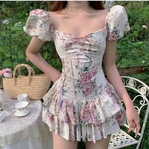 PUFF SLEEVE FLORAL DRESS